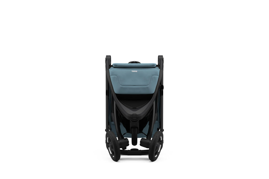 Thule Spring 2 single child stroller with ventilated canopy, adjustable handlebar, compact fold, lightweight and maneuverable.